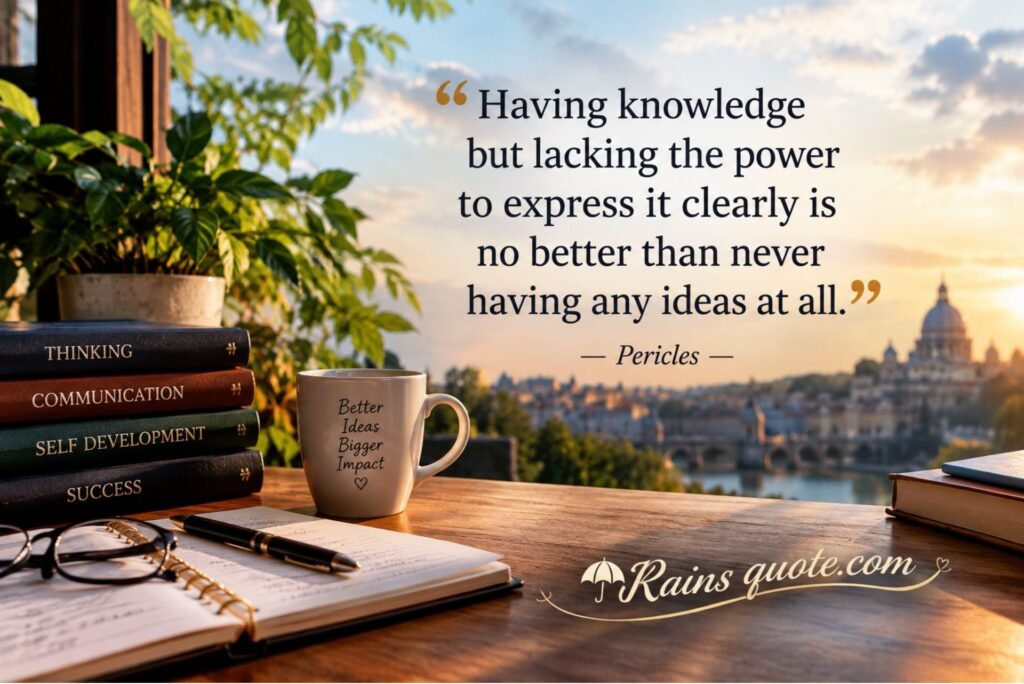  “Having knowledge but lacking the power to express it clearly is no better than never having any ideas at all.”