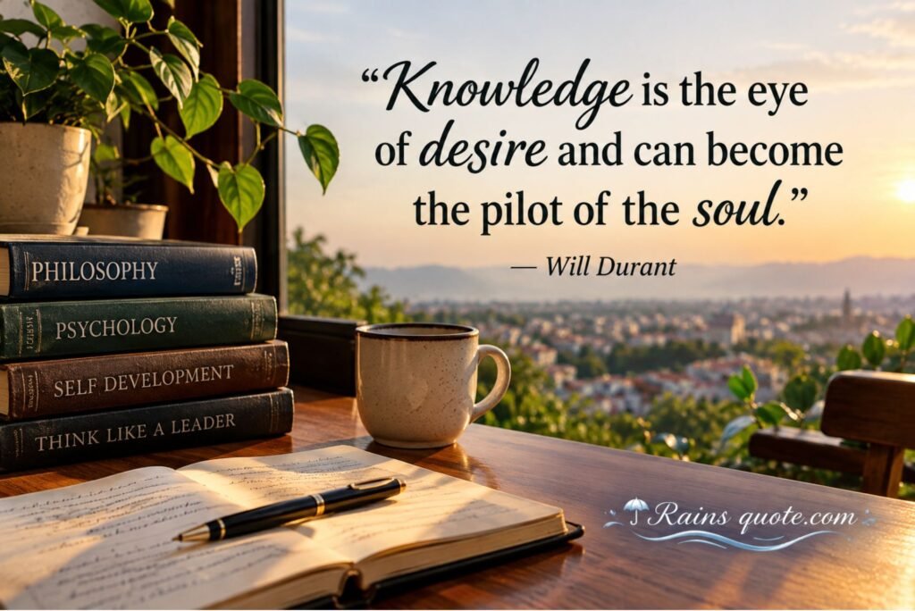 “Knowledge is the eye of desire and can become the pilot of the soul.”