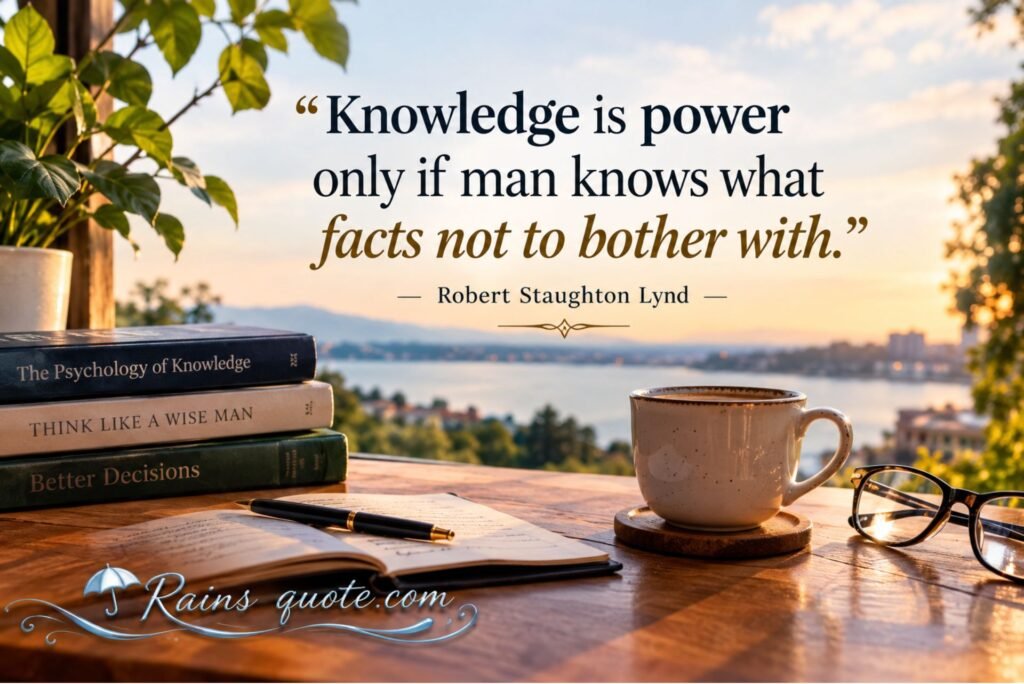 “Knowledge is power only if man knows what facts not to bother with.”