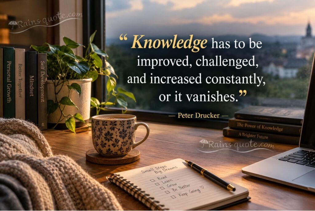 “Knowledge has to be improved, challenged, and increased constantly, or it vanishes.”