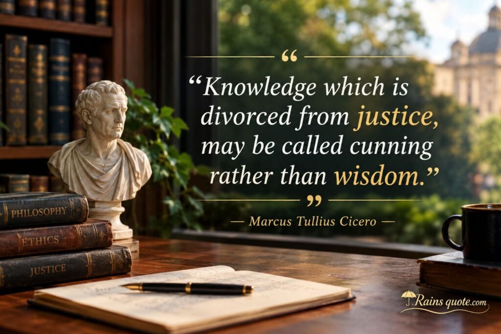 “Knowledge which is divorced from justice, may be called cunning rather than wisdom.”