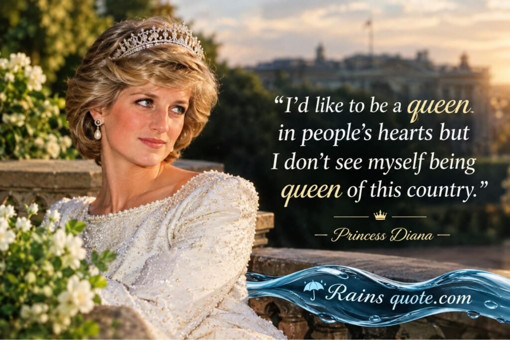 “I'd like to be a queen in people's hearts but I don't see myself being queen of this country.”