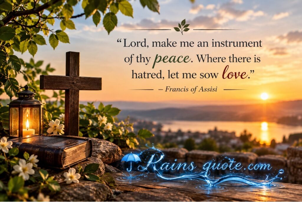 “Lord, make me an instrument of thy peace. Where there is hatred, let me sow love.”