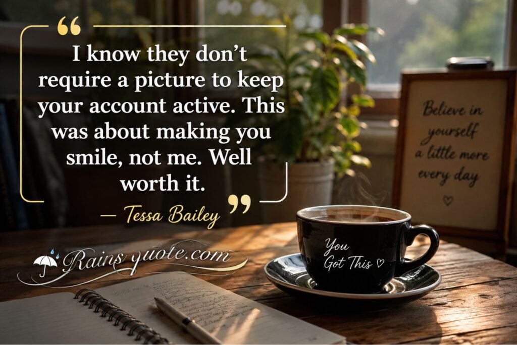 “I know they don't require a picture to keep your account active. This was about making you smile, not me. Well worth it.”