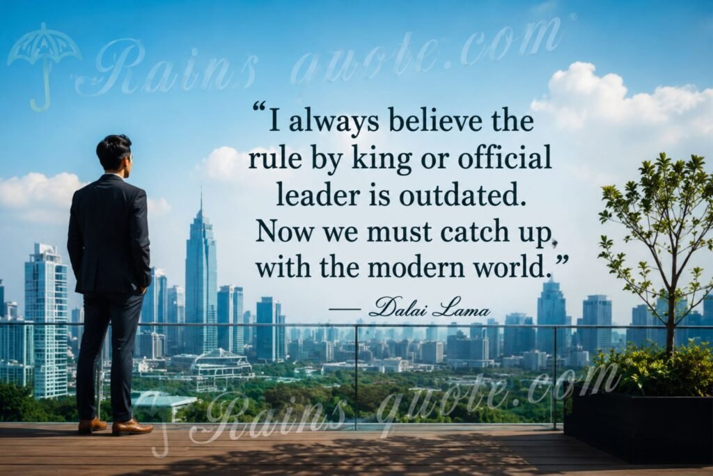 “I always believe the rule by king or official leader is outdated. Now we must catch up with the modern world.”