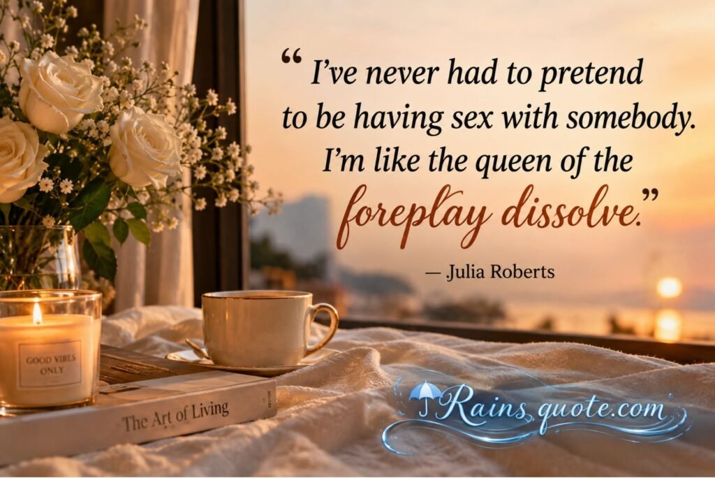 “I've never had to pretend to be having sex with somebody. I'm like the queen of the foreplay dissolve.”