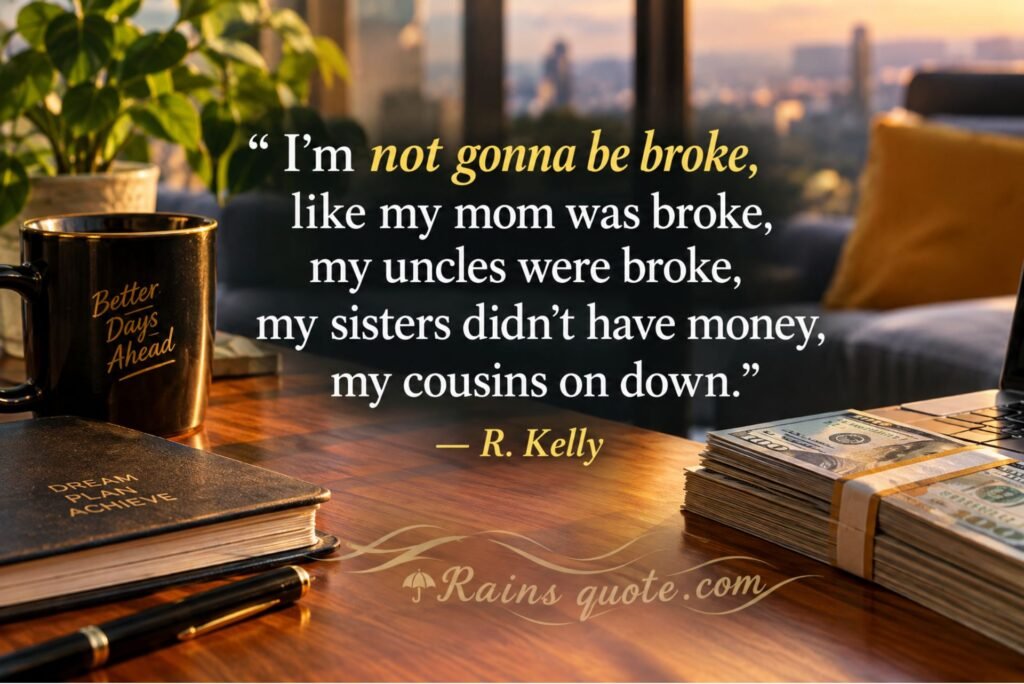 “I'm not gonna be broke, like my mom was broke, my uncles were broke, my sisters didn't have money, my cousins on down.”