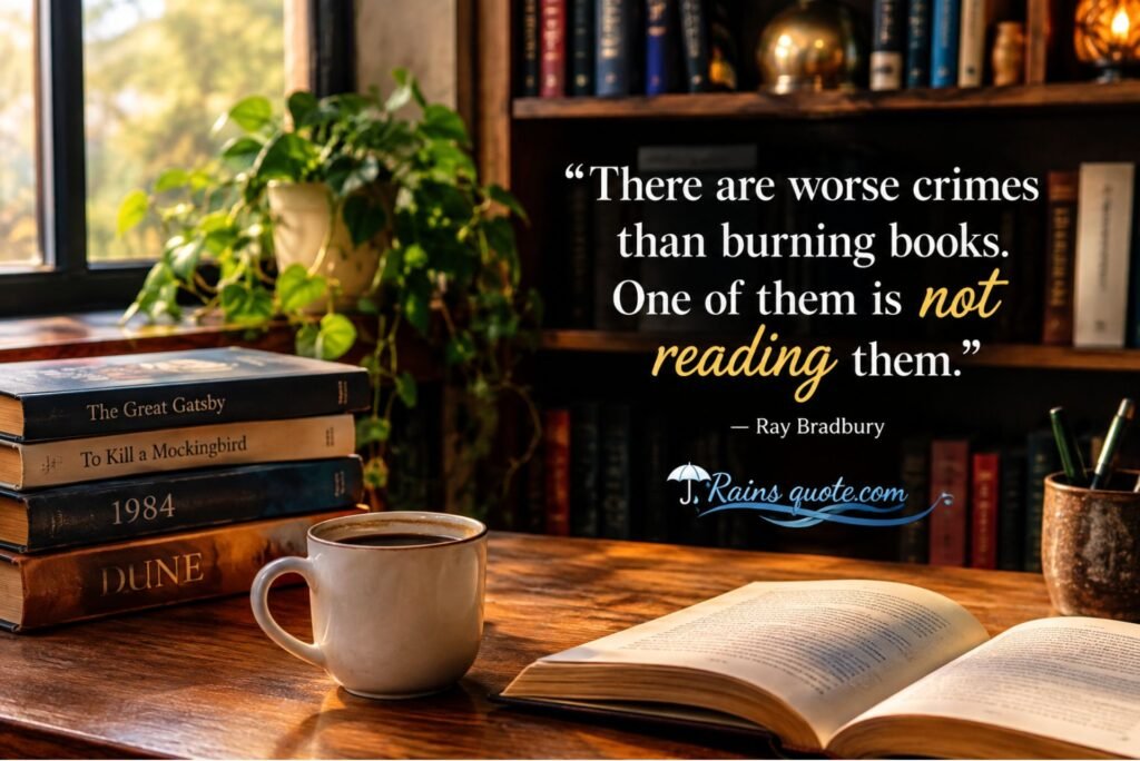 There are worse crimes than burning books. One of them is not reading them.”