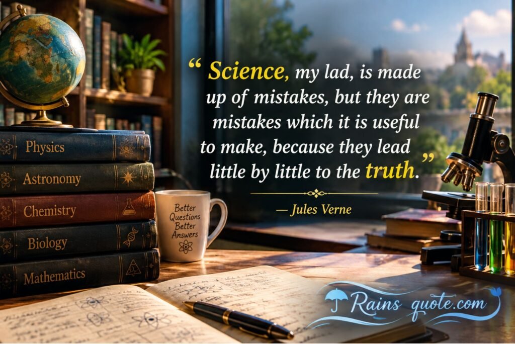 “Science, my lad, is made up of mistakes, but they are mistakes which it is useful to make, because they lead little by little to the truth.”