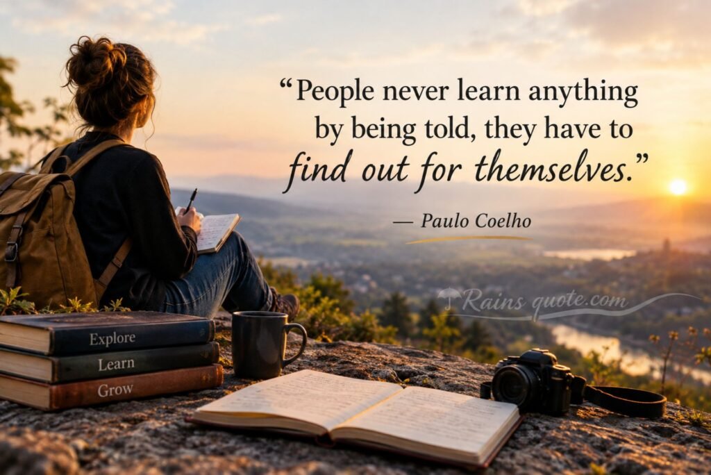 “People never learn anything by being told, they have to find out for themselves.”