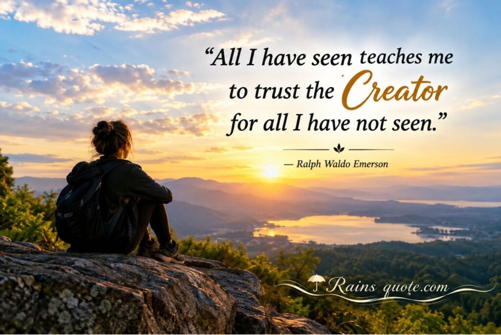 “All I have seen teaches me to trust the Creator for all I have not seen.”