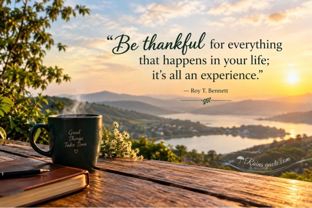“Be thankful for everything that happens in your life; it’s all an experience.”