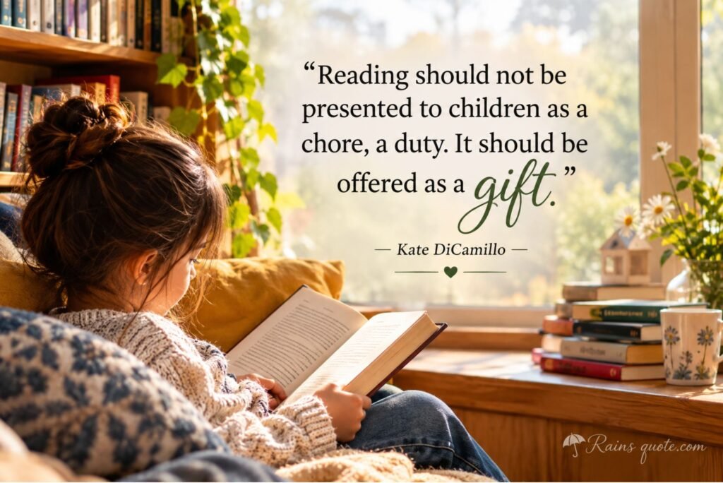 Reading should not be presented to children as a chore, a duty. It should be offered as a gift.”