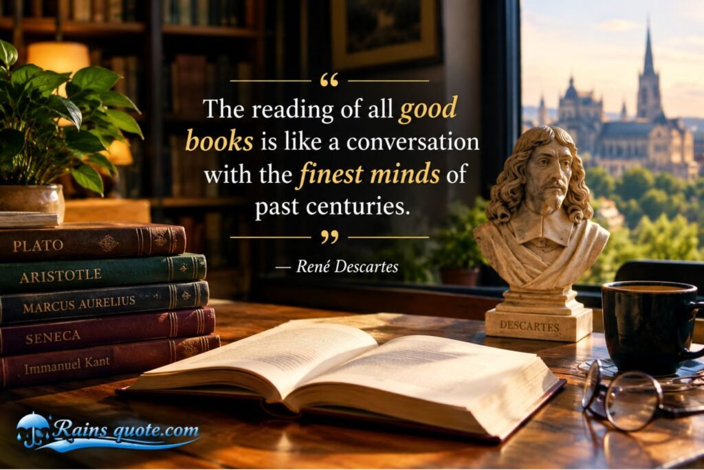 “The reading of all good books is like a conversation with the finest minds of past centuries.”
