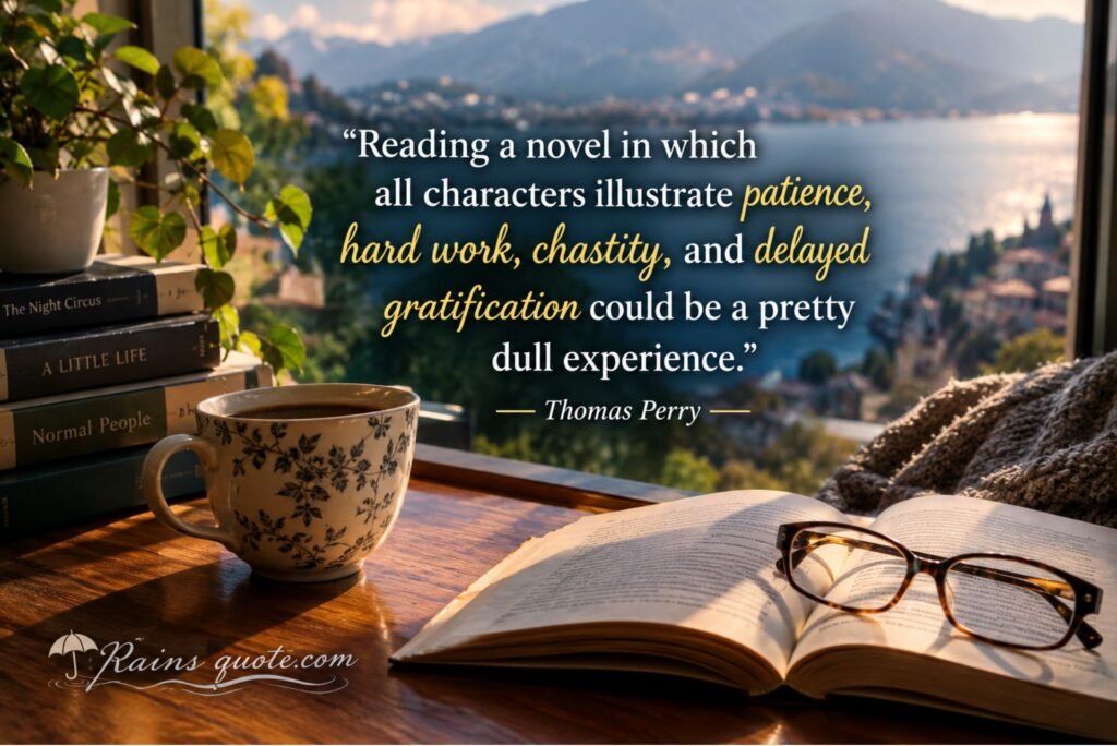 “Reading a novel in which all characters illustrate patience, hard work, chastity, and delayed gratification could be a pretty dull experience.”
