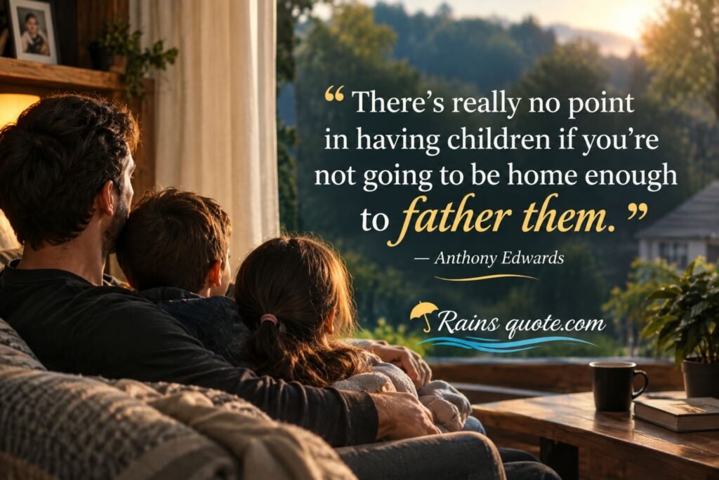 “There's really no point in having children if you're not going to be home enough to father them.”