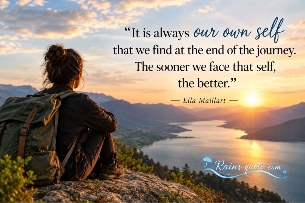 “It is always our own self that we find at the end of the journey. The sooner we face that self, the better.”
