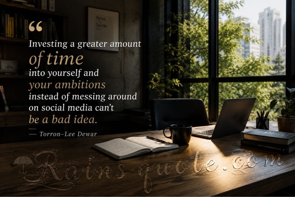 “Investing a greater amount of time into yourself and your ambitions instead of messing around on social media can't be a bad idea.”
