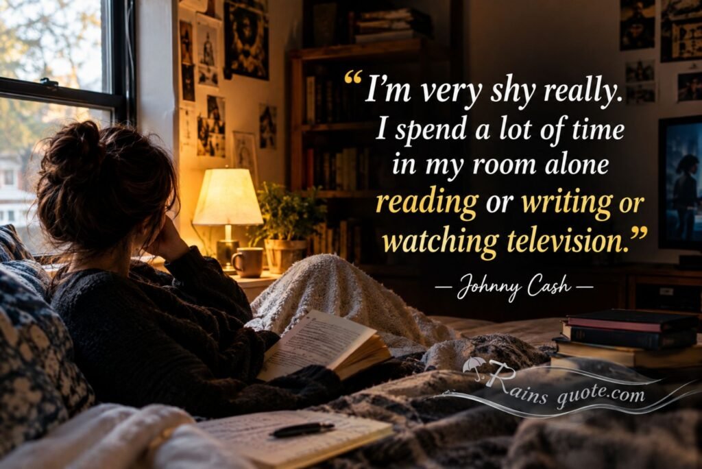 “I'm very shy really. I spend a lot of time in my room alone reading or writing or watching television.”