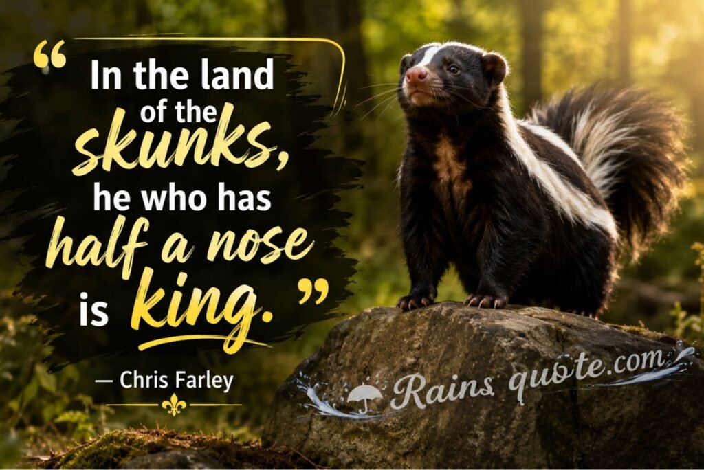 “In the land of the skunks, he who has half a nose is king.”