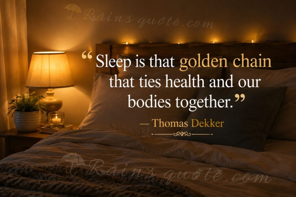 “Sleep is that golden chain that ties health and our bodies together.”