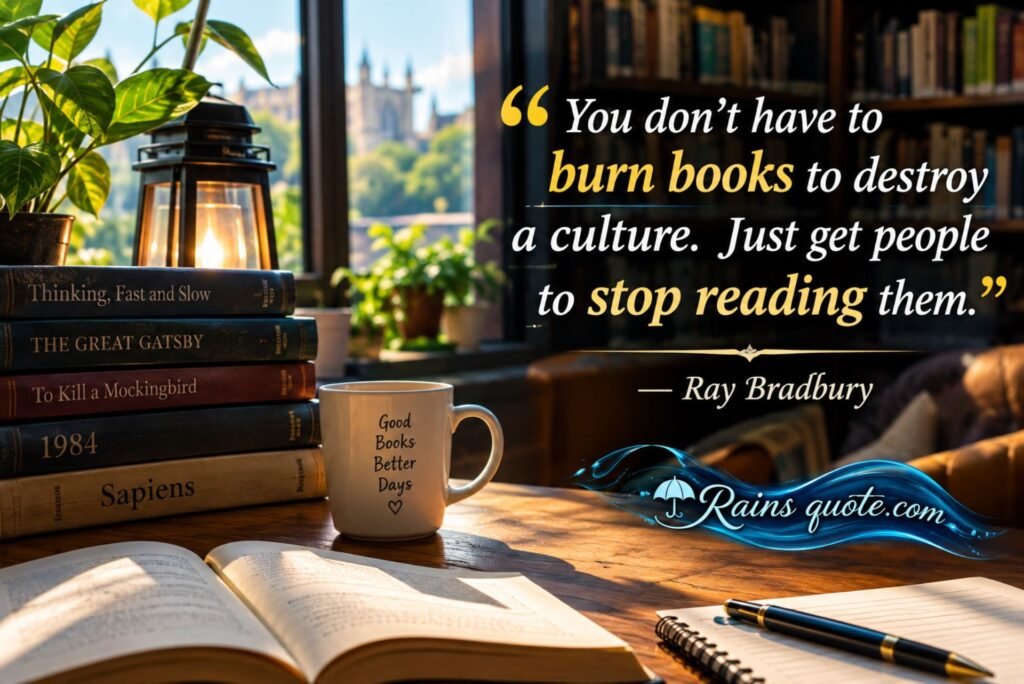 “You don't have to burn books to destroy a culture. Just get people to stop reading them.”