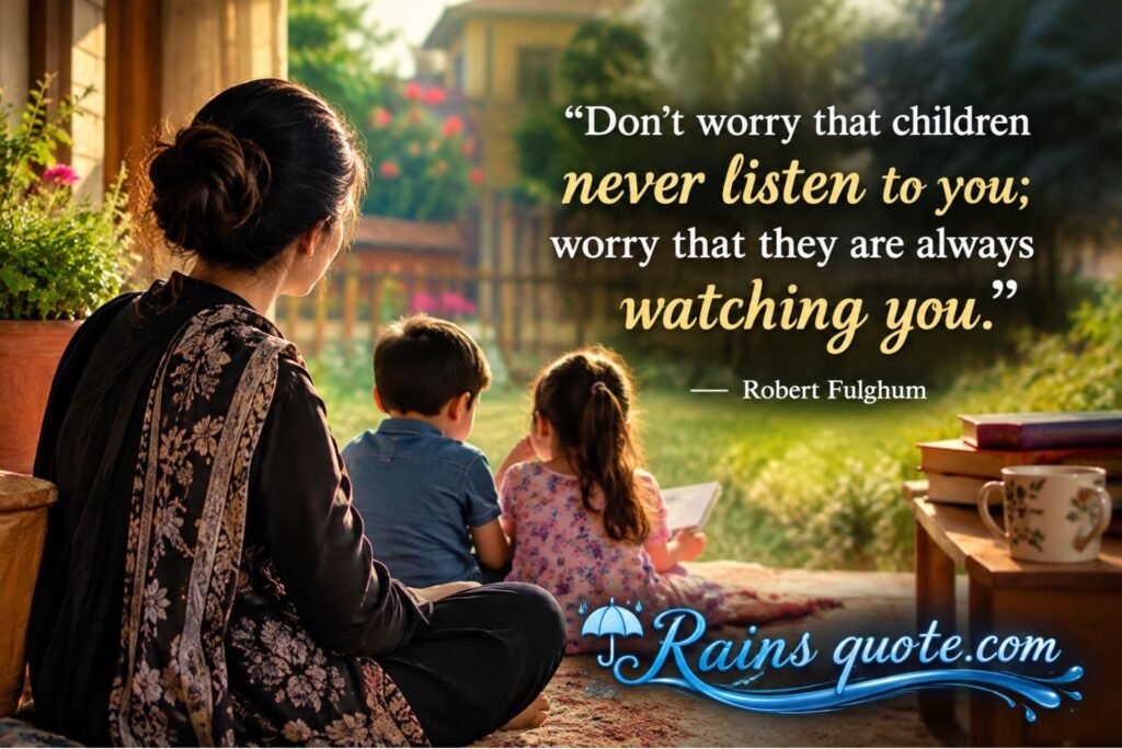 “Don't worry that children never listen to you; worry that they are always watching you.”