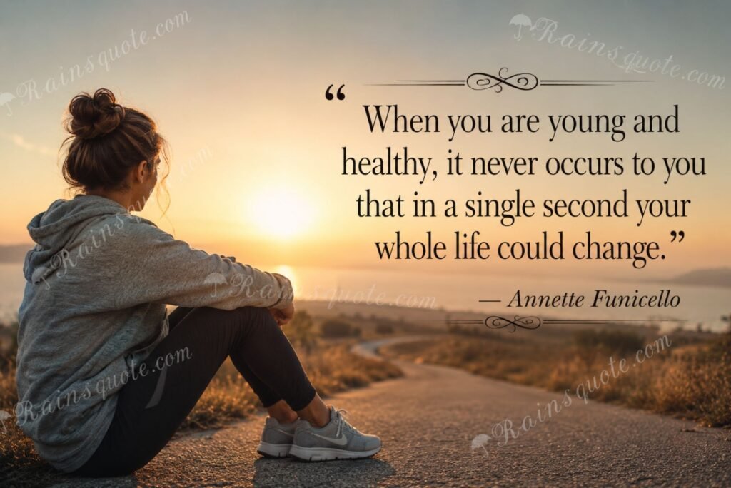 “When you are young and healthy, it never occurs to you that in a single second your whole life could change.”