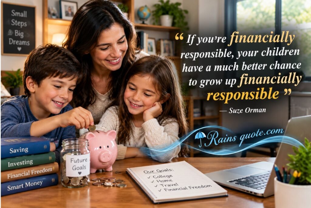“If you're financially responsible, your children have a much better chance to grow up financially responsible.”