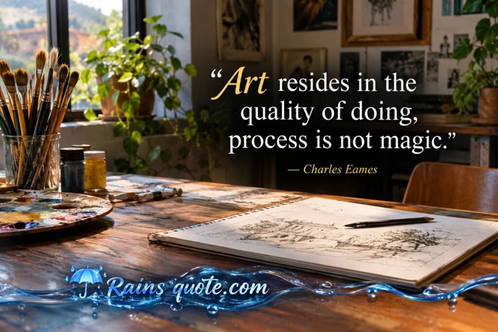 “Art resides in the quality of doing, process is not magic.”