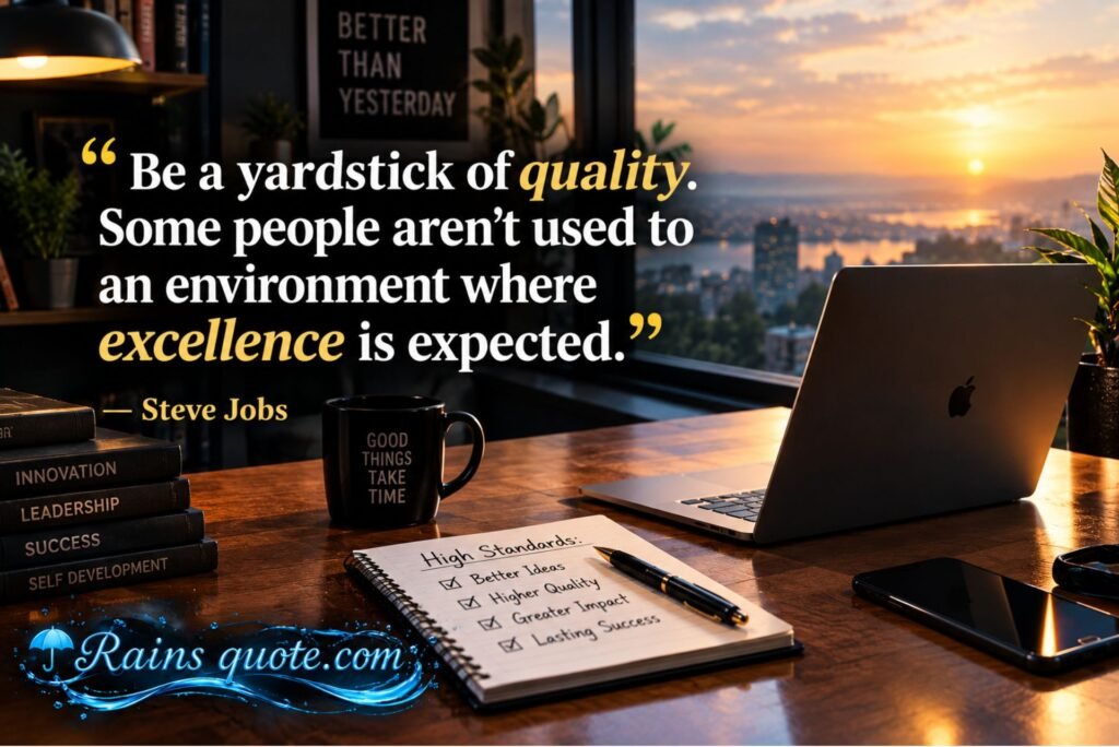 “Be a yardstick of quality. Some people aren't used to an environment where excellence is expected.”