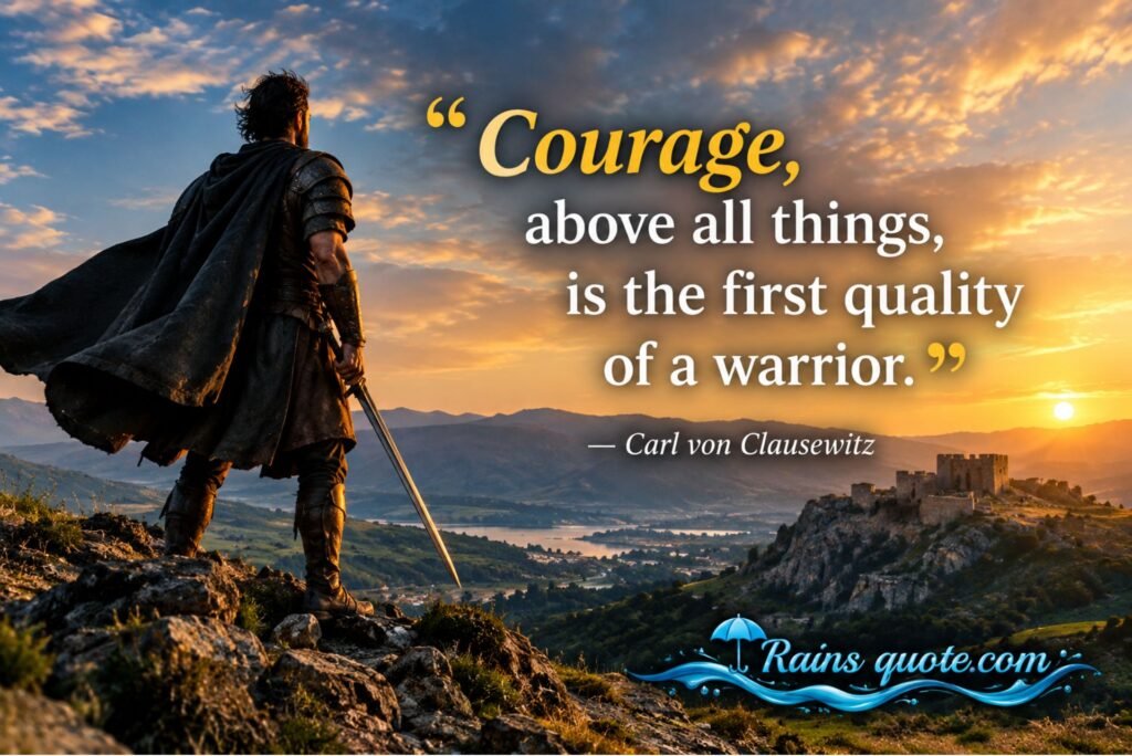“Courage, above all things, is the first quality of a warrior.”