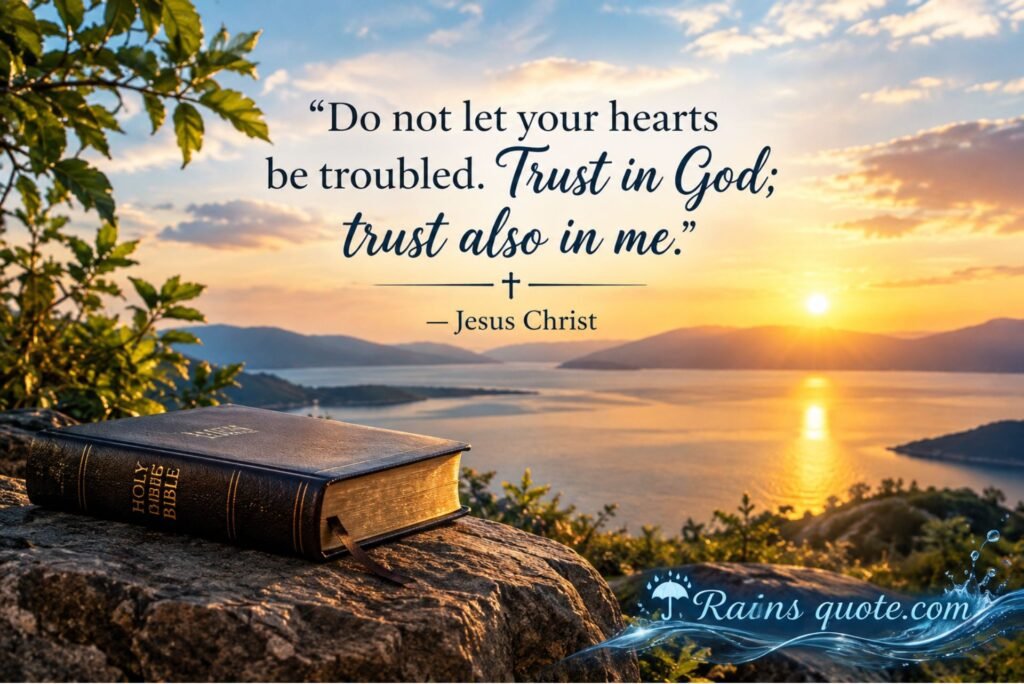 “Do not let your hearts be troubled. Trust in God; trust also in me.”