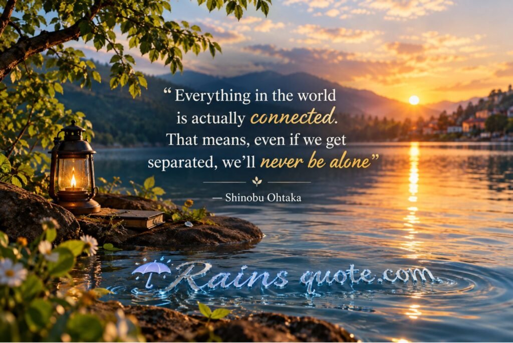 “Everything in the world is actually connected. That means, even if we get separated, we'll never be alone”