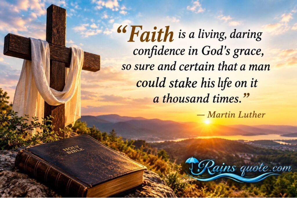 “Faith is a living, daring confidence in God's grace, so sure and certain that a man could stake his life on it a thousand times.”