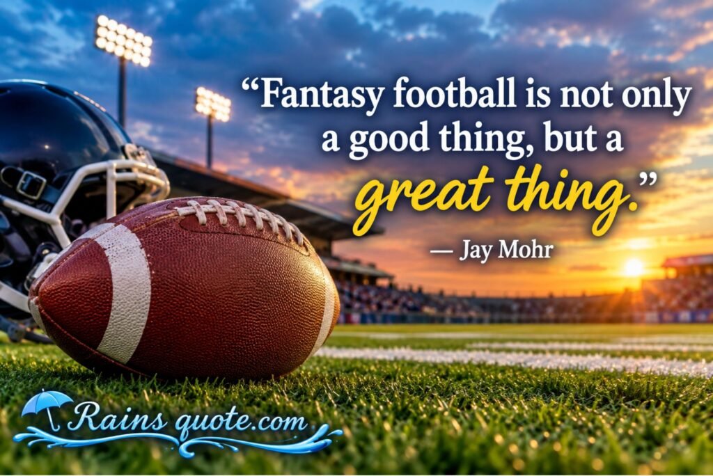 “Fantasy football is not only a good thing, but a great thing.”