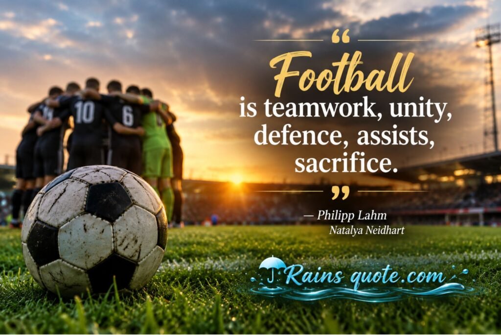“Football is teamwork, unity, defence, assists, sacrifice.”
