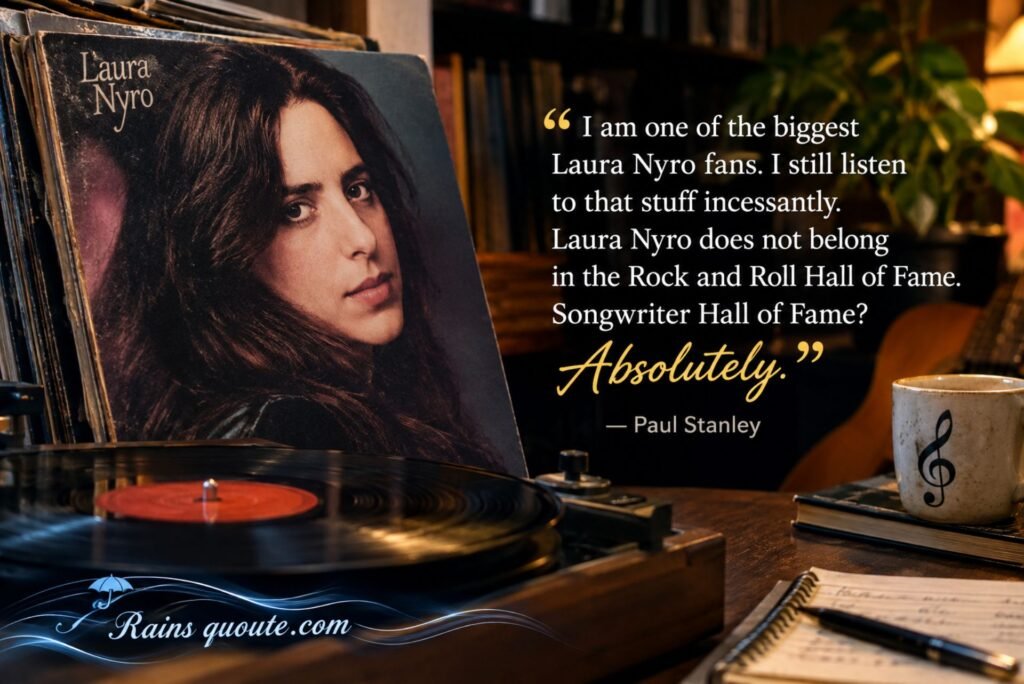 “I am one of the biggest Laura Nyro fans. I still listen to that stuff incessantly. Laura Nyro does not belong in the Rock and Roll Hall of Fame. Songwriter Hall of Fame? Absolutely.”