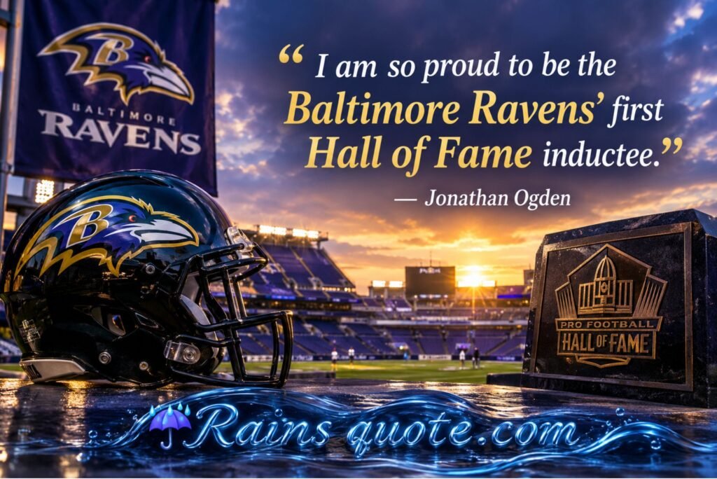 “I am so proud to be the Baltimore Ravens' first Hall of Fame inductee.”