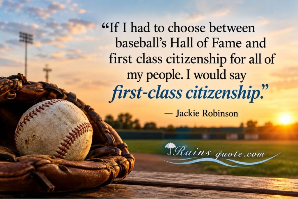 “If I had to choose between baseball’s Hall of Fame and first class citizenship for all of my people. I would say first-class citizenship.”