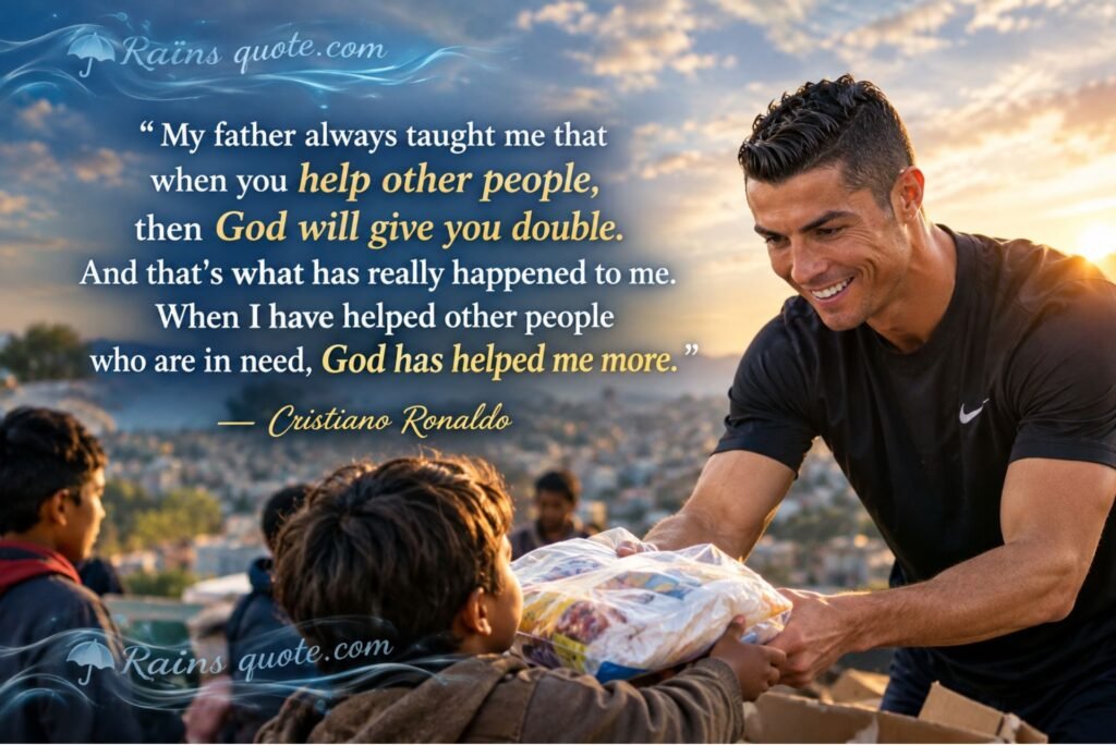 “My father always taught me that when you help other people, then God will give you double. And that's what has really happened to me. When I have helped other people who are in need, God has helped me more.”