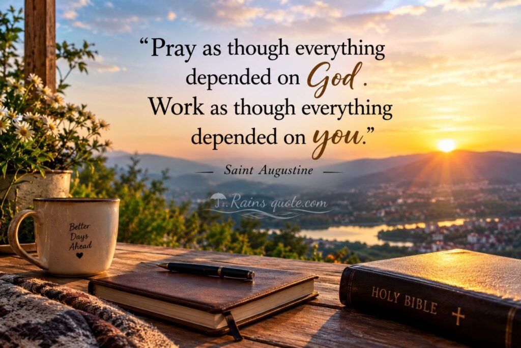 “Pray as though everything depended on God. Work as though everything depended on you.”