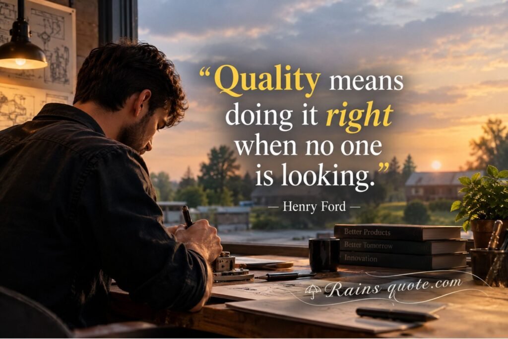 “Quality means doing it right when no one is looking.”