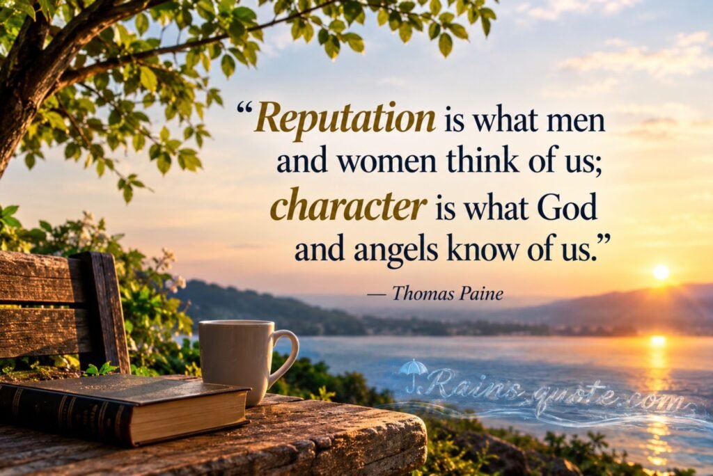 “Reputation is what men and women think of us; character is what God and angels know of us.”