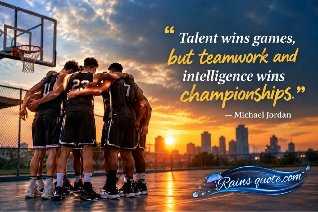 “Talent wins games, but teamwork and intelligence wins championships.”
