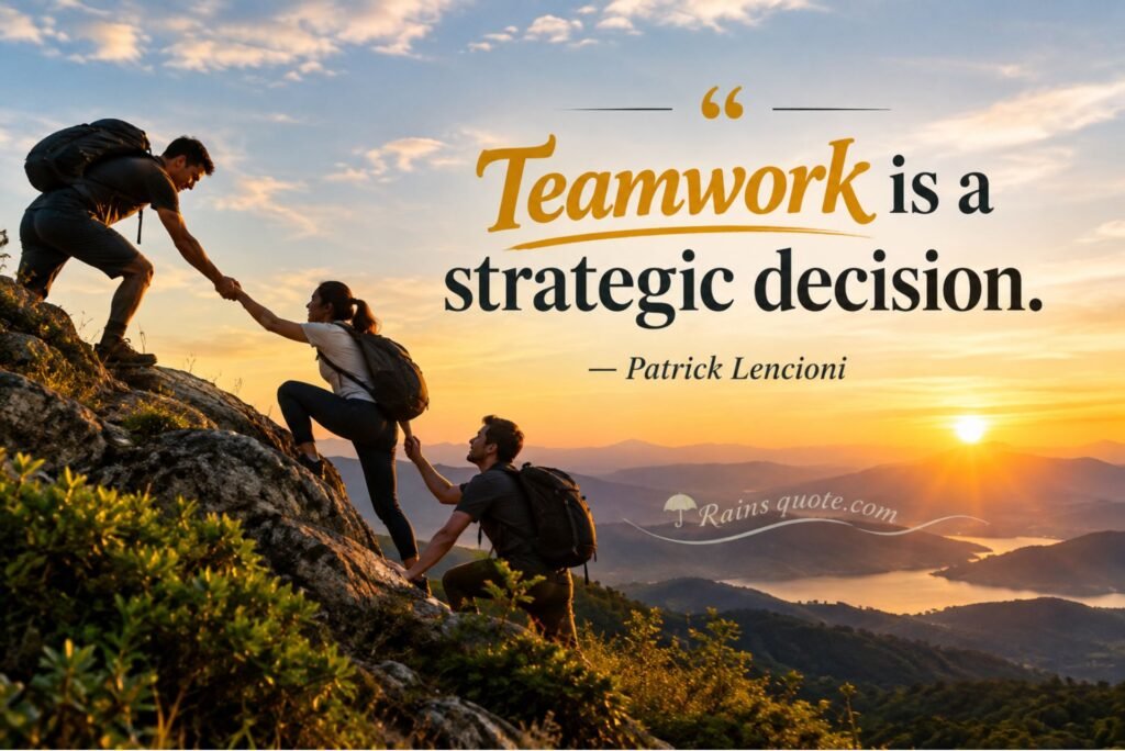 “Teamwork is a strategic decision.”