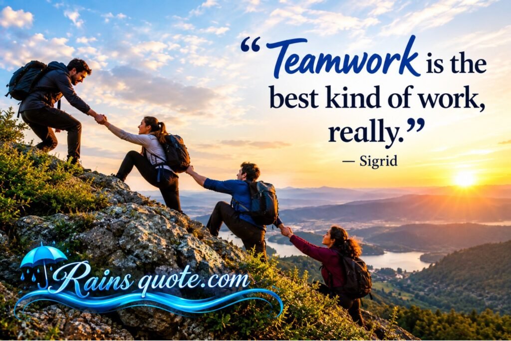 “Teamwork is the best kind of work, really.”