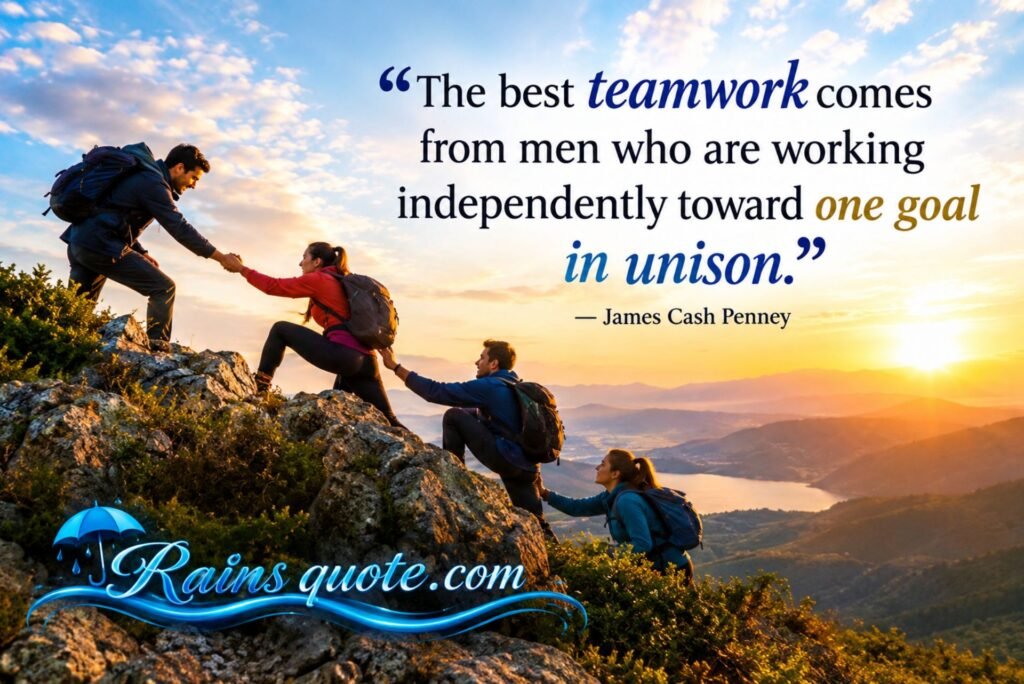 “The best teamwork comes from men who are working independently toward one goal in unison.”
