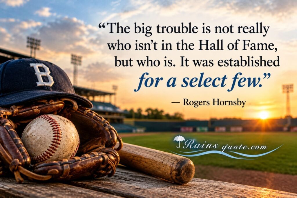 “The big trouble is not really who isn't in the Hall of Fame, but who is. It was established for a select few.”