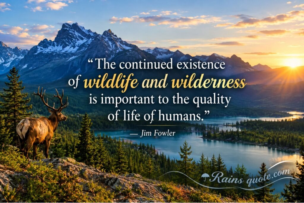 “The continued existence of wildlife and wilderness is important to the quality of life of humans.”